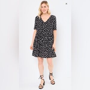 Des Petits Hauts dress ROMULUS womens black Ditsy floral Medium Large